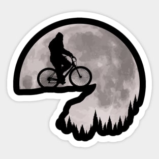 Bigfoot Riding Bike Sticker
